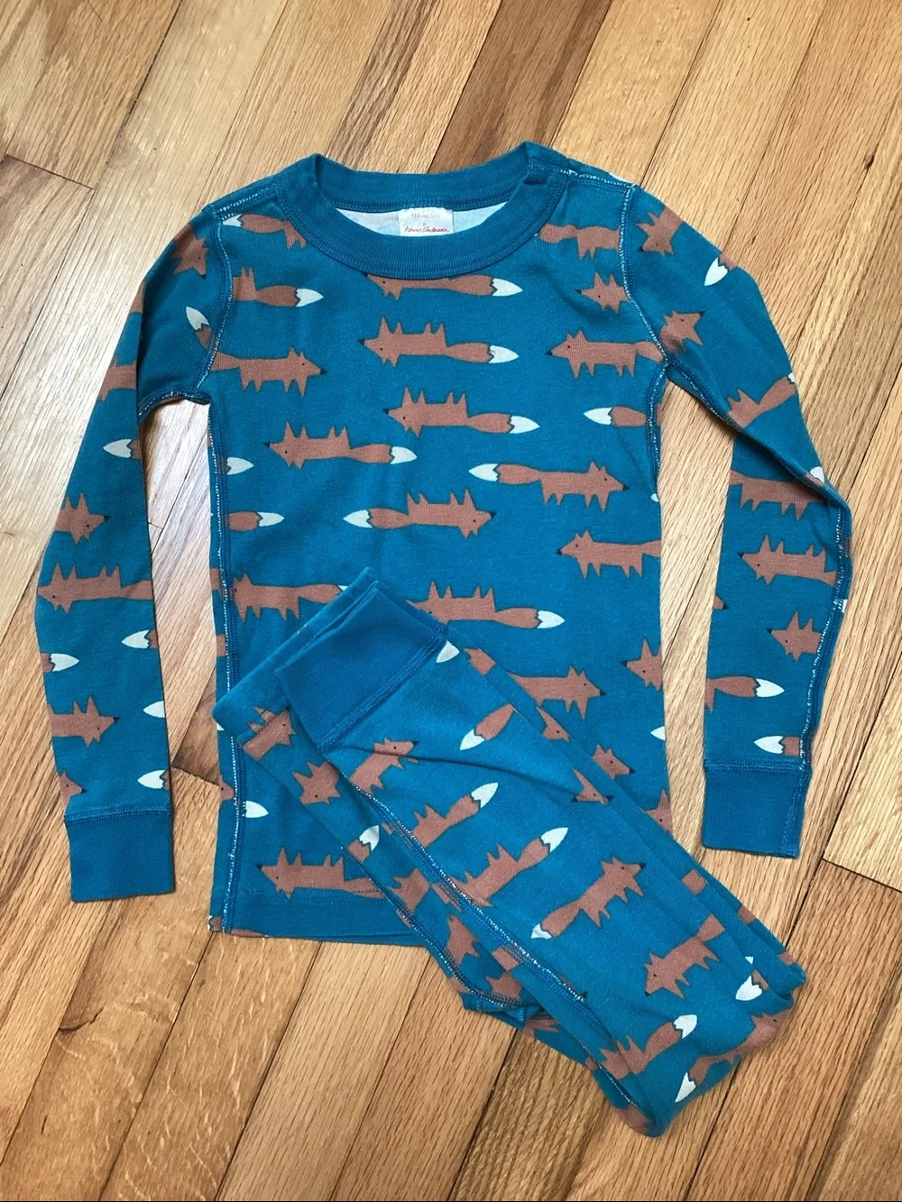 Hanna Andersson fox print long john pajama set size 5